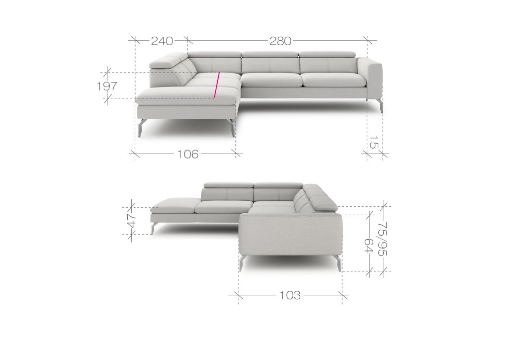 Narożnik RELAX OL+2,5BP bez funkcji spania