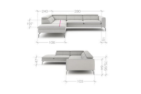 Narożnik RELAX OL+2,5BP bez funkcji spania