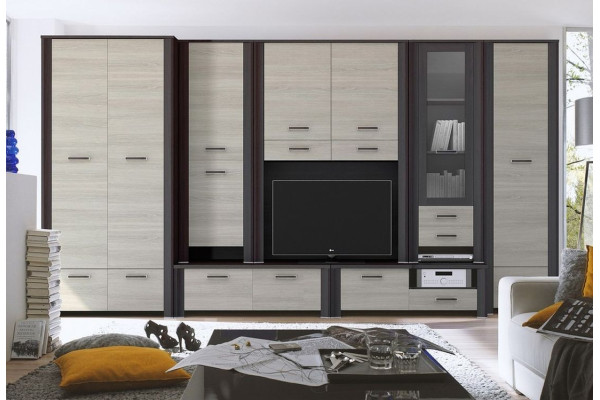 Meblościanka MATRIX 373 cm z wnęką na TV – salon, pokój
