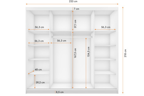 Szafa przesuwna MULTI 35 szerokość 233 cm