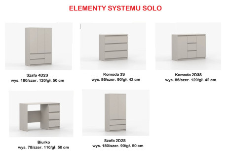 System SOLO Zestaw 1 – Młodzieżowe Meble Modułowe