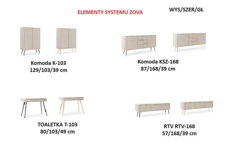 Komoda KSZ168 ZOVA cashmere