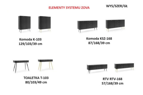 Komoda K-103 ZOVA czarna