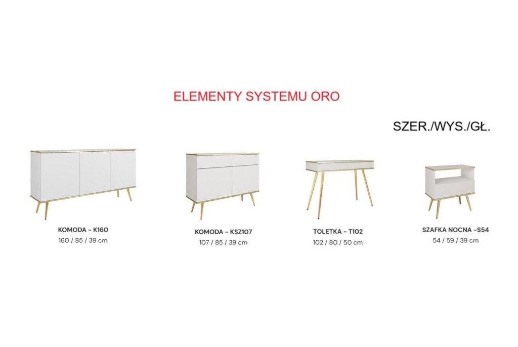 Stolik nocny ORO S54 biały