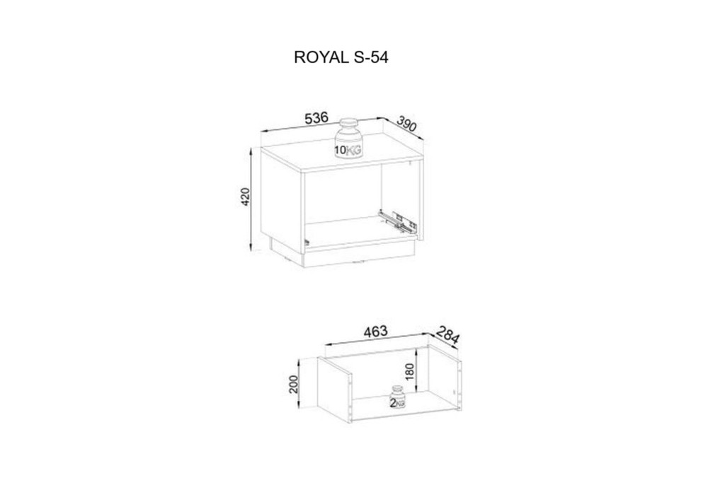 Stolik nocny ROYAL S54 beż