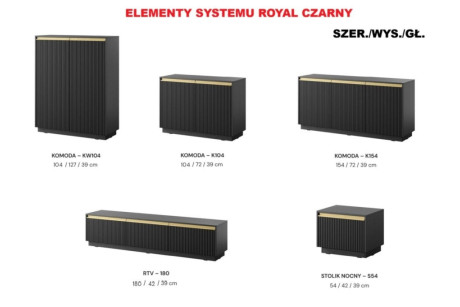Meble systemowe ROYAL czarny - zestaw 1