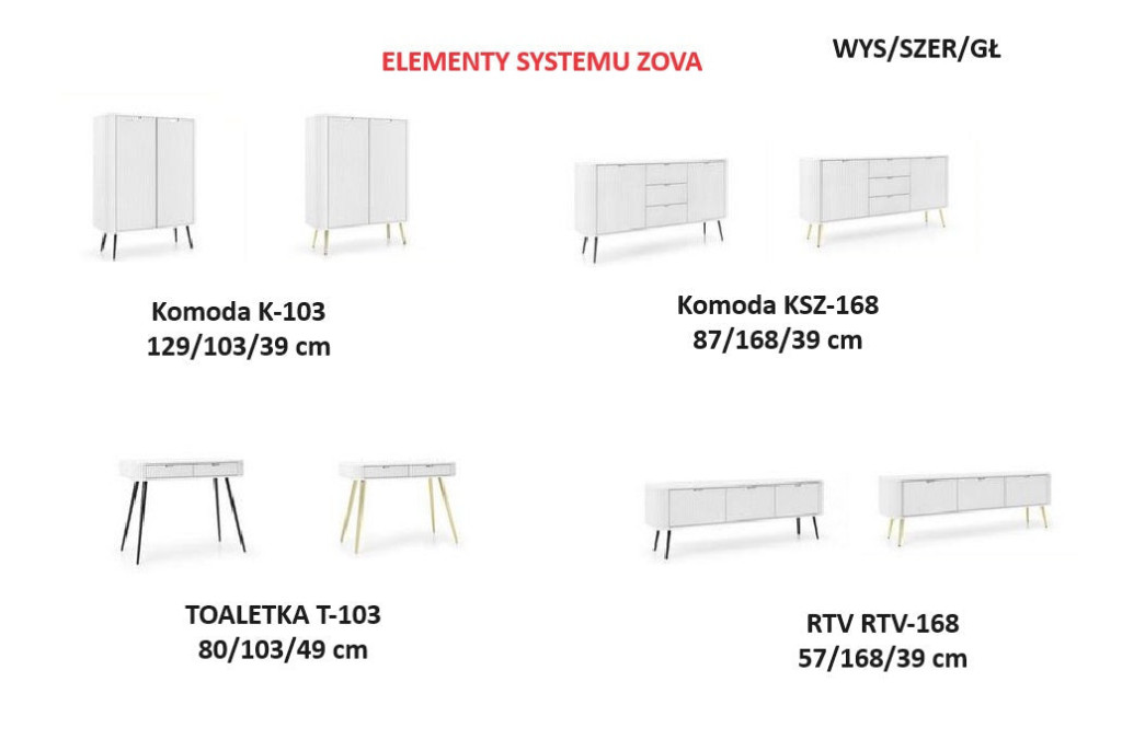 Toaletka konsola ZOVA biała T-103