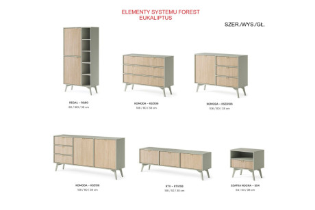 Stolik nocny FOREST S54 eukaliptus