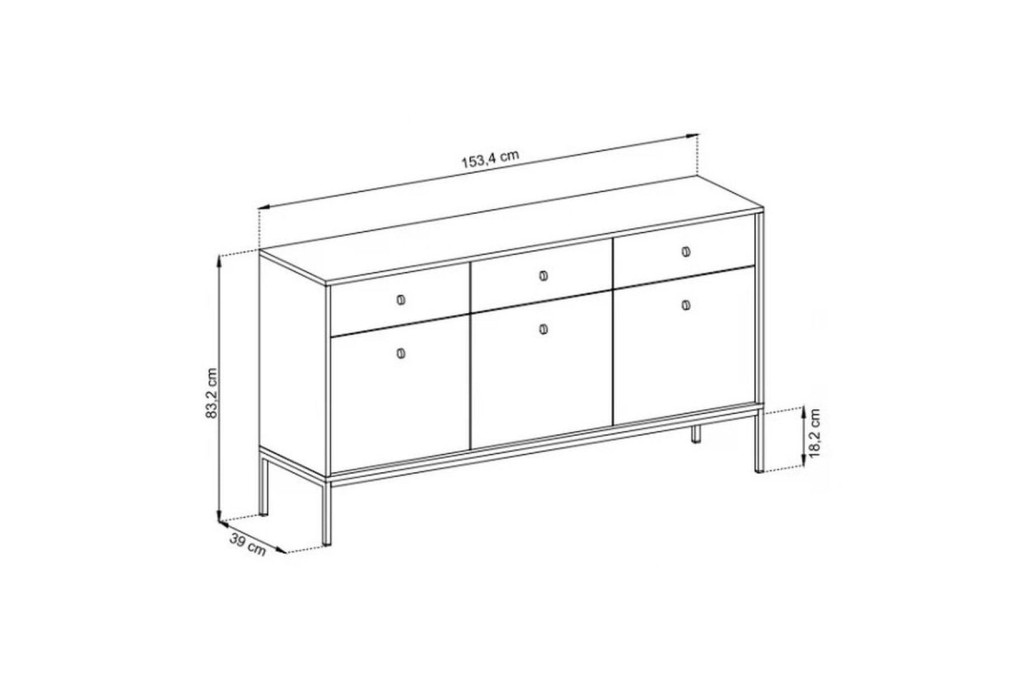 Komoda MONO Beż MKSZ154 154cm – System Modułowy