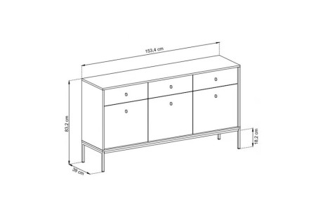 Komoda MONO Beż MKSZ154 154cm – System Modułowy