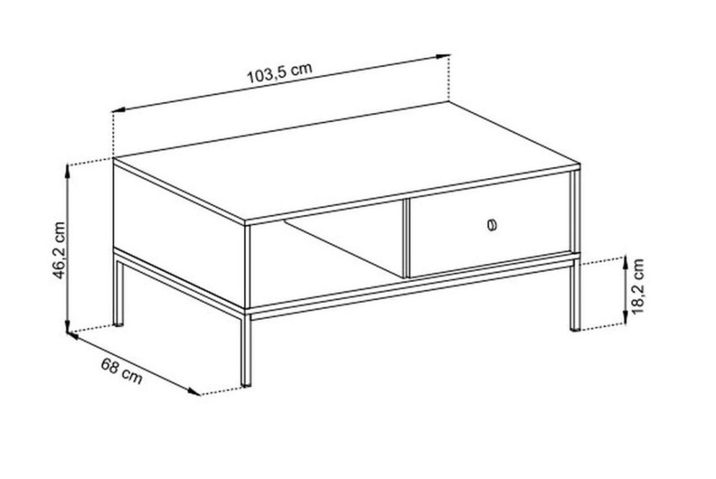 Ława MONO Beż ML104 46cm – Stolik Kawowy System MONO