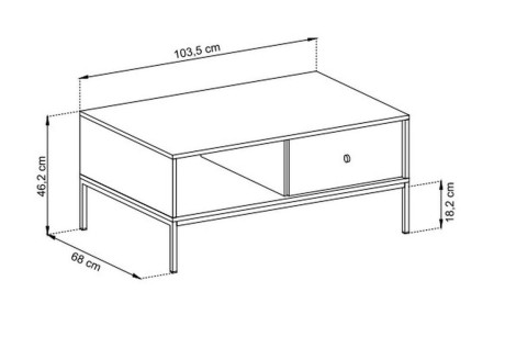 Ława MONO Beż ML104 46cm – Stolik Kawowy System MONO