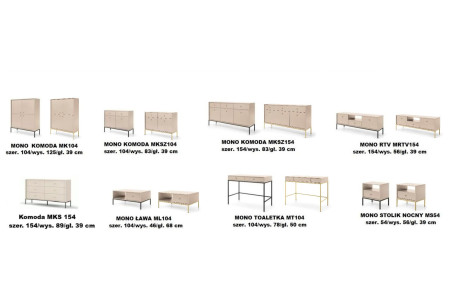 Stolik Nocny MONO Beż MS54 56cm – System Modułowy