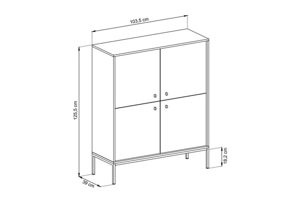 Komoda MONO MK104 granat
