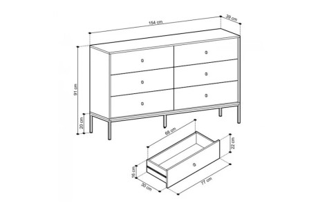 Komoda MONO MKS154 granat