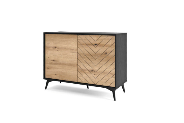 Komoda DIAMOND K104 Dąb Evoke/Czarny 104 cm – System DIAMOND