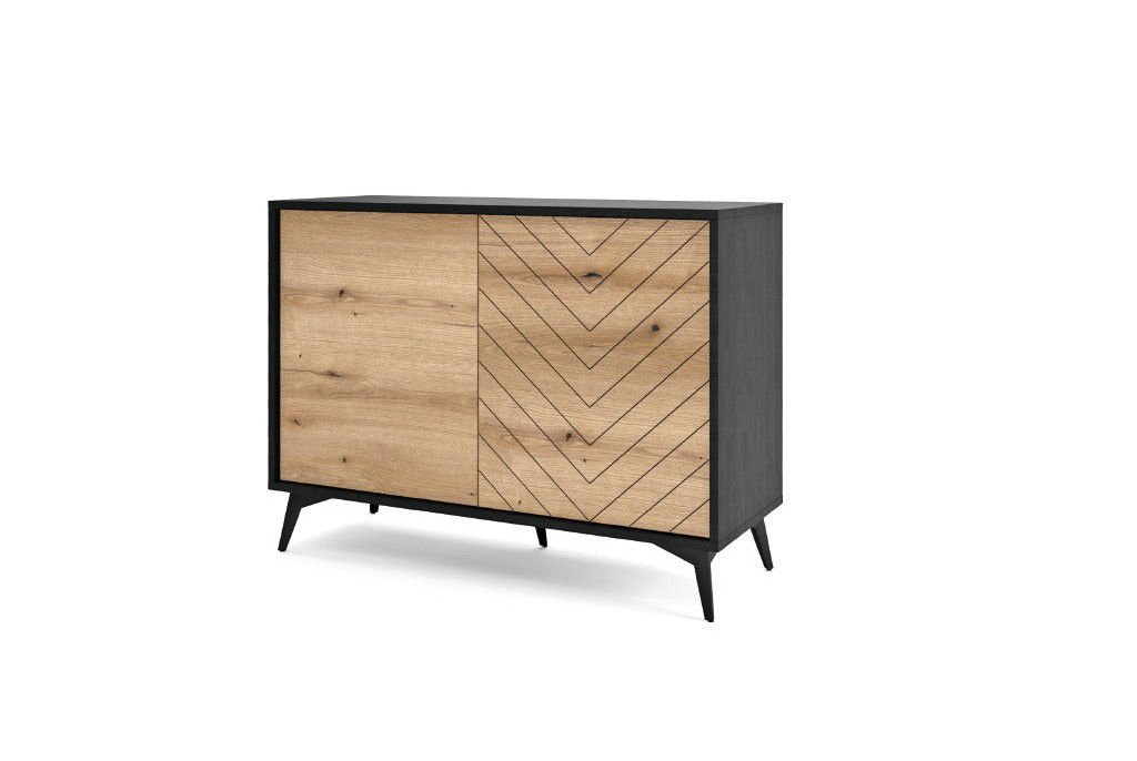 Komoda DIAMOND K104 Dąb Evoke/Czarny 104 cm – System DIAMOND