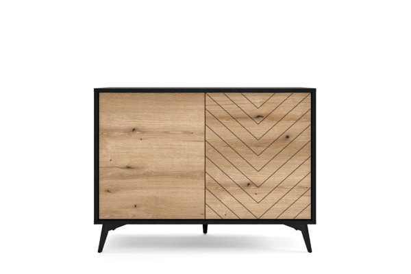 Komoda DIAMOND K104 Dąb Evoke/Czarny 104 cm – System DIAMOND 2