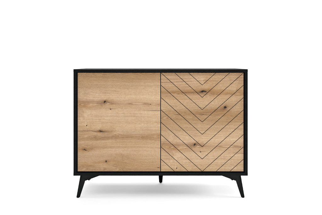 Komoda DIAMOND K104 Dąb Evoke/Czarny 104 cm – System DIAMOND
