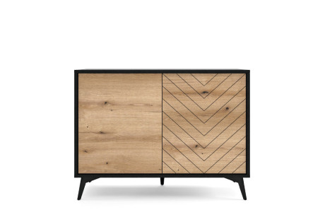 Komoda DIAMOND K104 Dąb Evoke/Czarny 104 cm – System DIAMOND