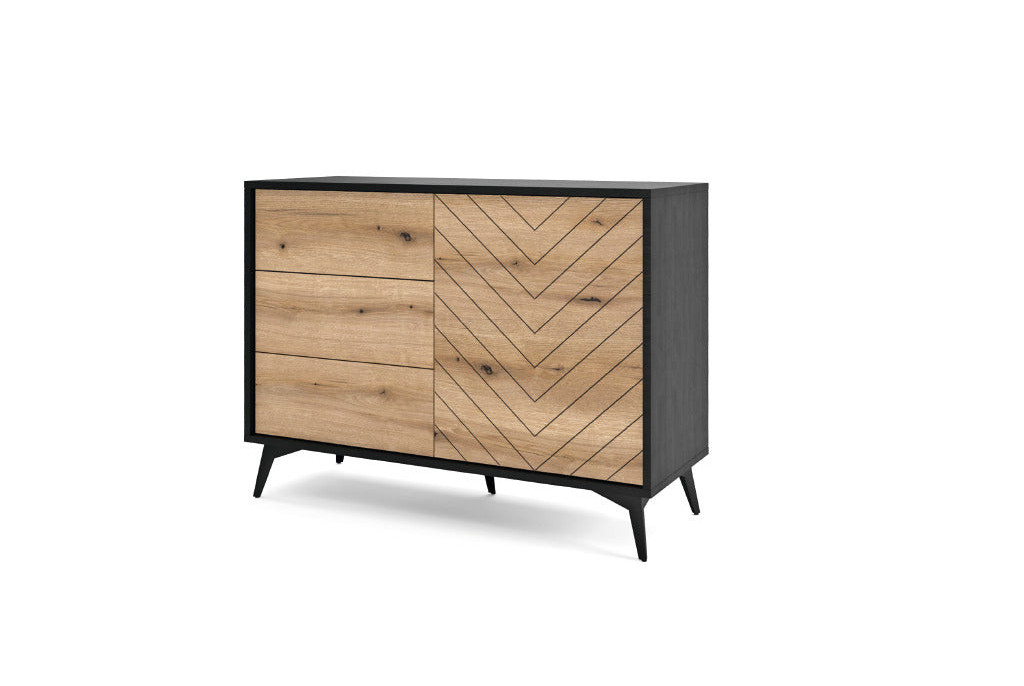 Komoda DIAMOND KSZ104 Dąb Evoke/Czarny 104 cm – System DIAMOND