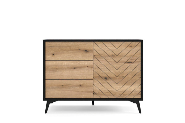 Komoda DIAMOND KSZ104 Dąb Evoke/Czarny 104 cm – System DIAMOND 2