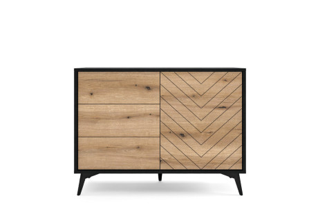 Komoda DIAMOND KSZ104 Dąb Evoke/Czarny 104 cm – System DIAMOND