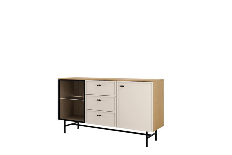 Komoda ELORA z szybą 150 cm macadamia