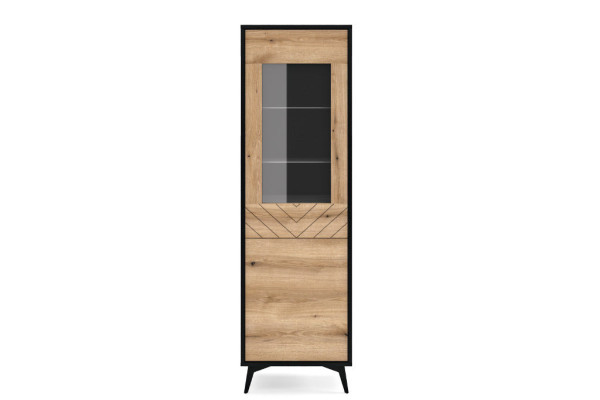 Witryna DIAMOND W54 Dąb Evoke/Czarny 54 cm – System DIAMOND