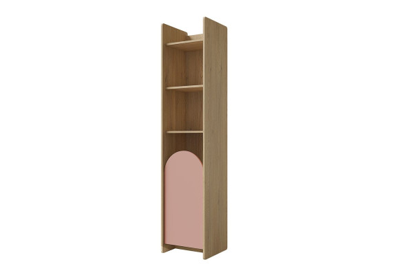 Regał młodzieżowy LEXI 43 cm Dąb Cremona Macadamia Róż