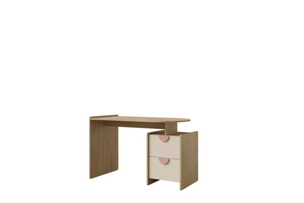 Biurko LEXI 120 cm Dąb Cremona Macadamia Pudrowy Róż 2