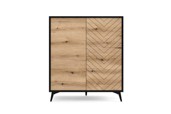 Komoda DIAMOND KD104 Dąb Evoke/Czarny 104 cm wys. 119 cm 2